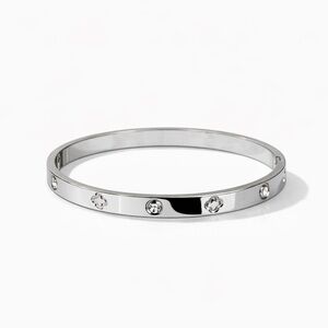⚜️Trendy Silver Crystal Bangle Bracelet